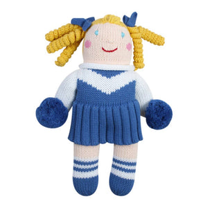 Cheerleader Knit Doll - Royal Blue/White