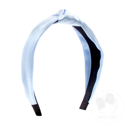 Satin Knot Wrapped Headband - Millennium Blue