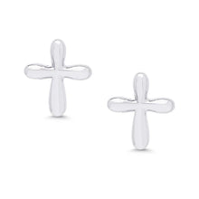 Load image into Gallery viewer, Cross Stud Earrings in Sterling Silver