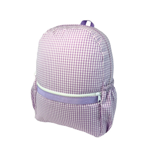 Lilac Gingham Medium Backpack with Pockets
