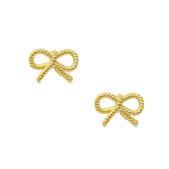 Bow Twist Studs - Gold