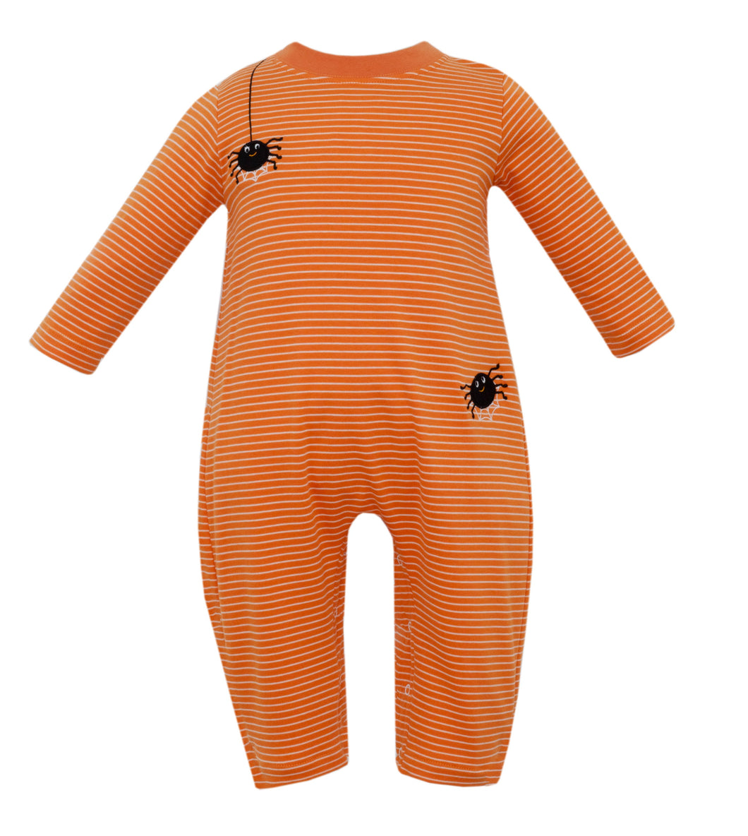 Halloween Orange Stripe Long Romper