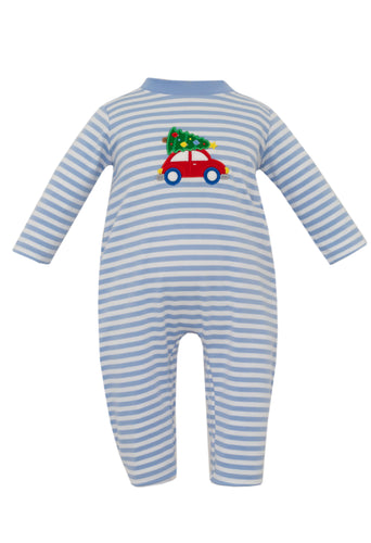 Car with Christmas Tree Long Romper