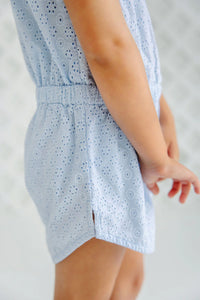 Marion Rose Romper - Buckhead Blue Eyelet