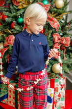 Load image into Gallery viewer, Long Sleeve Prim &amp; Proper Polo - Nantucket Navy with Richmond Red