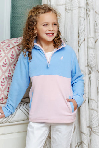 Hayword Half Zip (Fleece) - Beale Street Blue with Palm Beach Pink