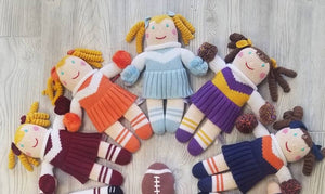 Cheerleader Knit Doll - Red/Black