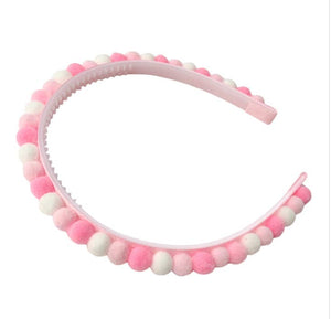 Pink Party Pom Pom Headband