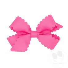 Load image into Gallery viewer, Grosgrain Scalloped Edge Hair Bow - Hot Pink