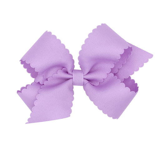 Grosgrain Scalloped Edge Hair Bow - Light Orchid