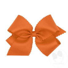 Load image into Gallery viewer, Grosgrain Scalloped Edge Hair Bow - Pumpkin