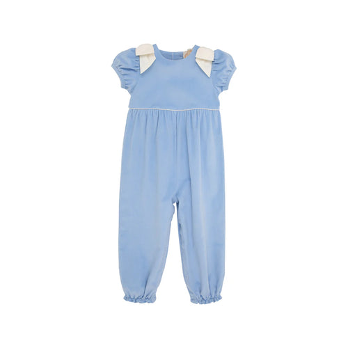 Ryleigh Romper - Beale Street Blue Corduroy with Palmetto Pearl