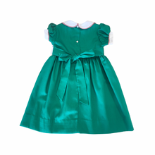 Load image into Gallery viewer, Green Smocked Mistletoe Rose Dress