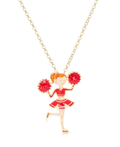 Cheerleader Pendant Necklace - Red