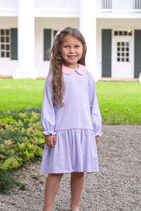 Katherine Dress - Lavender Stripe/Light Pink