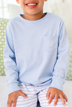 Load image into Gallery viewer, Long Sleeve Carter Crewneck - Beale Street Blue with White