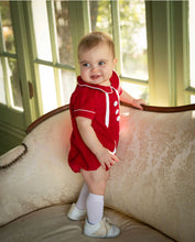 Load image into Gallery viewer, Red Corduroy Christmas Baby Boy Romper