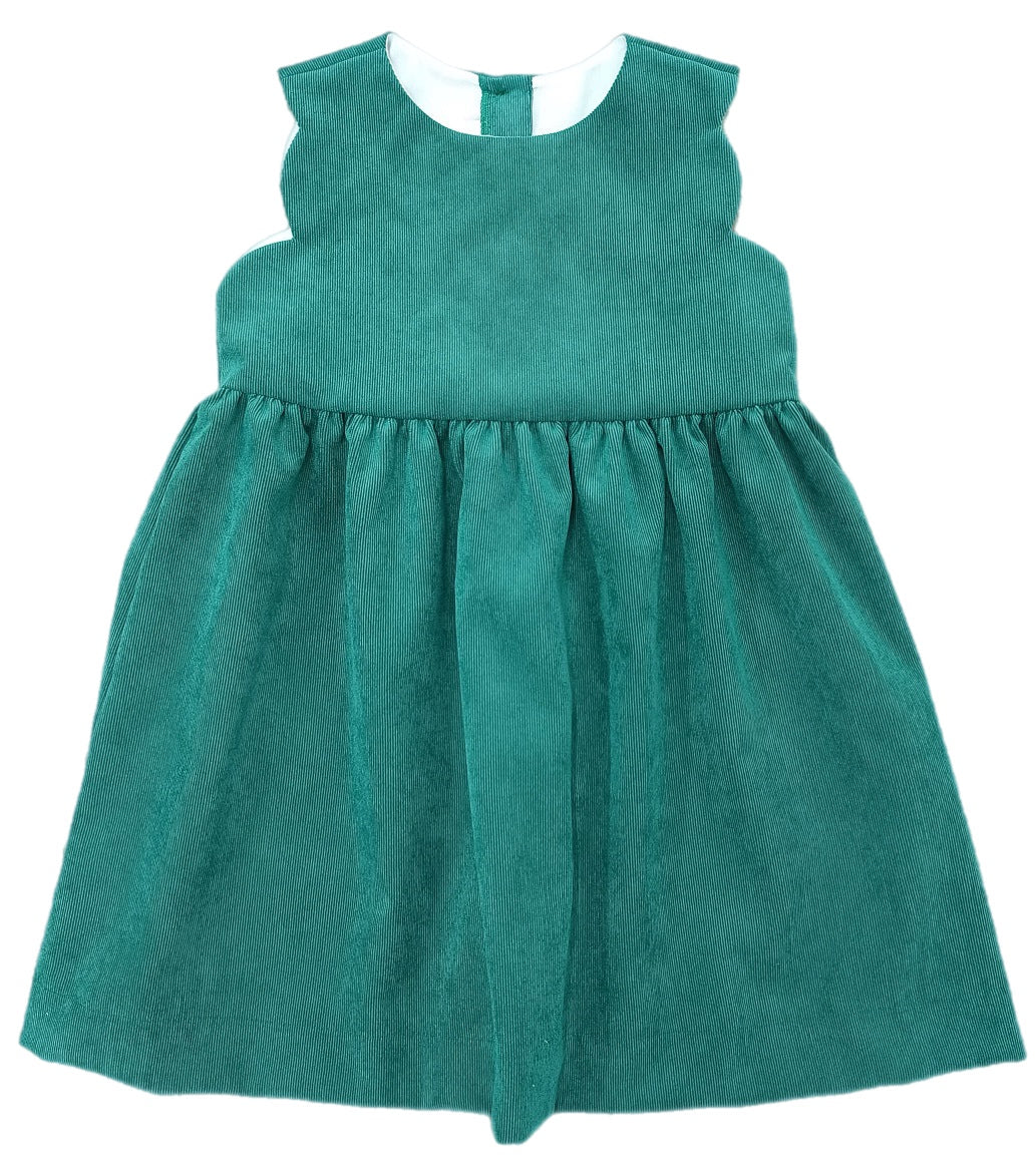 Savannah Scalloped Jumper - Green Cord