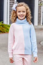 Load image into Gallery viewer, Townsend Turtleneck Sweater - Palm Beach Pink and Beale Street Blue