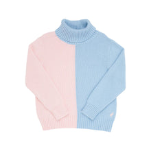 Load image into Gallery viewer, Townsend Turtleneck Sweater - Palm Beach Pink and Beale Street Blue