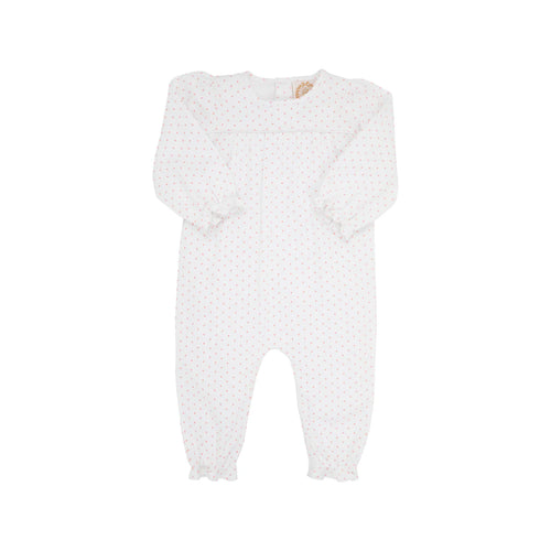 Long Sleeve Penny's Playsuit - Sandpearl Pink Microdot