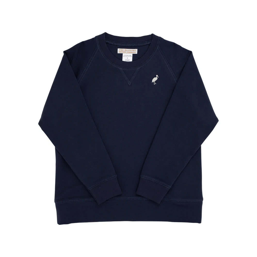 Cassidy Comfy Crewneck - Nantucket Navy with Palmetto Pearl