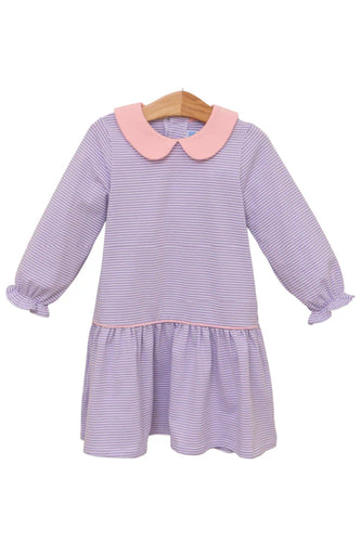 Katherine Dress - Lavender Stripe/Light Pink