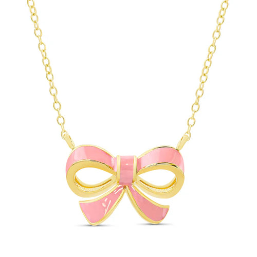 Bow Necklace - Pink