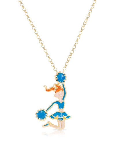 Cheerleader Pendant Necklace - Blue