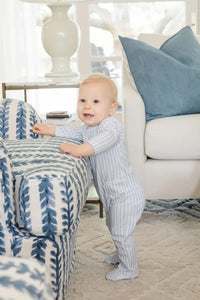 Preston Romper - Stripes in Blue