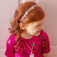 Load image into Gallery viewer, Mini Christmas Tree Pink Pearlized Headband