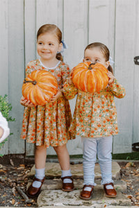 Long Sleeve Twirl Dress - Autumn Vine