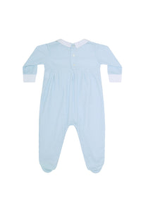 Blue Gingham Smocked Footie