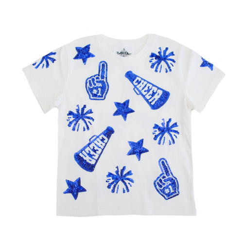 Royal Blue And White Cheer Shirt