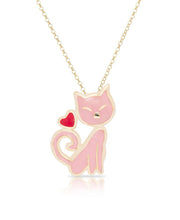 Load image into Gallery viewer, Cat Pendant Necklace - Pink