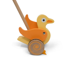 Duck roll-along push toy
