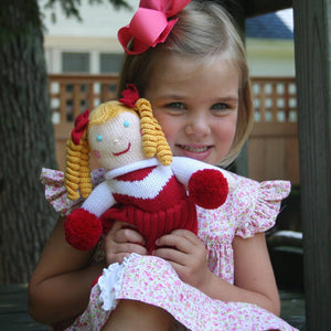 Cheerleader Knit Doll - Red/Black