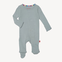 Load image into Gallery viewer, Ribbed Organic Cotton Magnetic Footie - Mist