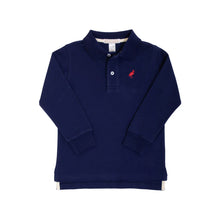 Load image into Gallery viewer, Long Sleeve Prim &amp; Proper Polo - Nantucket Navy with Richmond Red