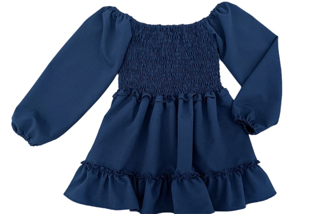 Navy Smocked Dress