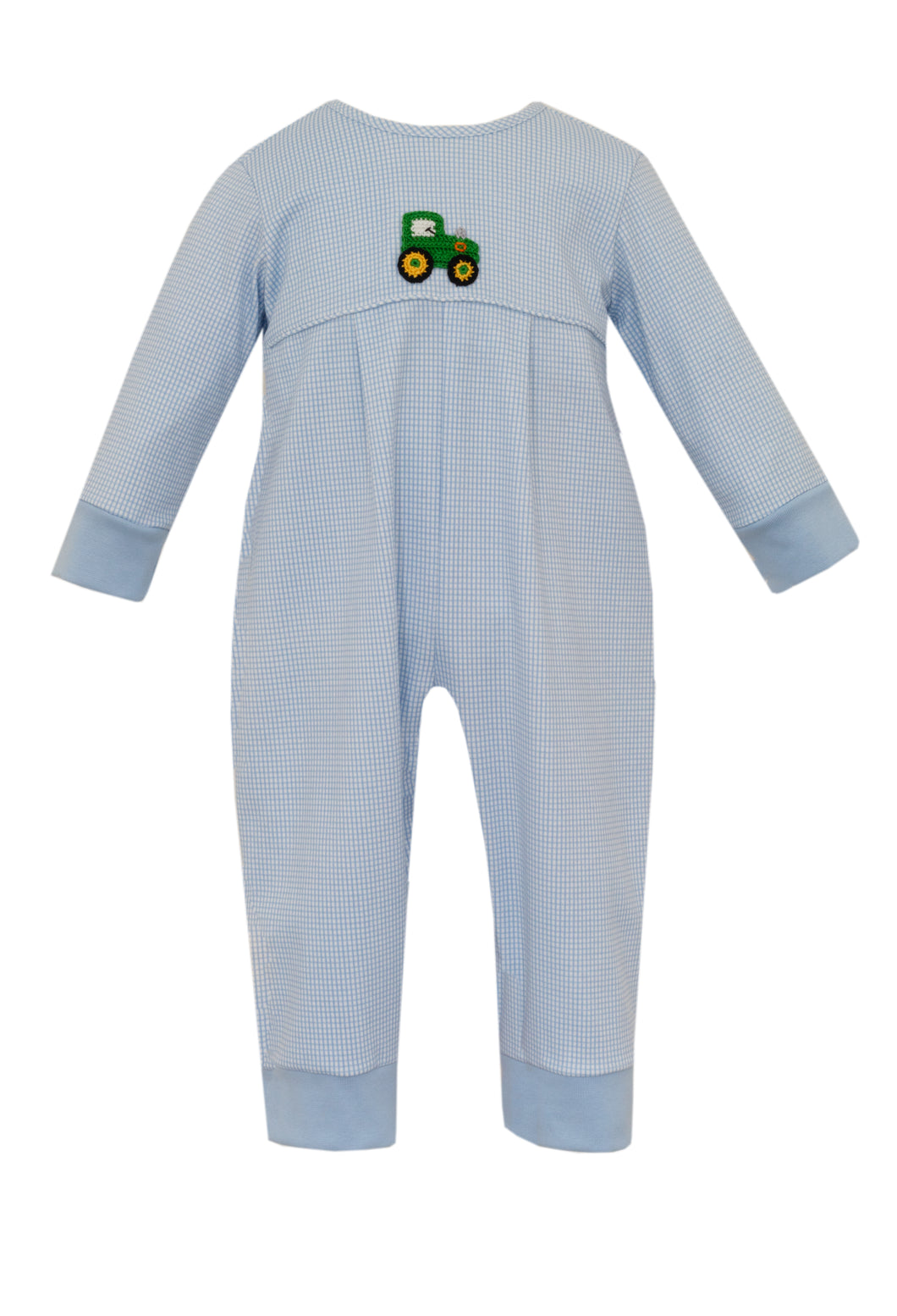 Blue Check Tractor Romper