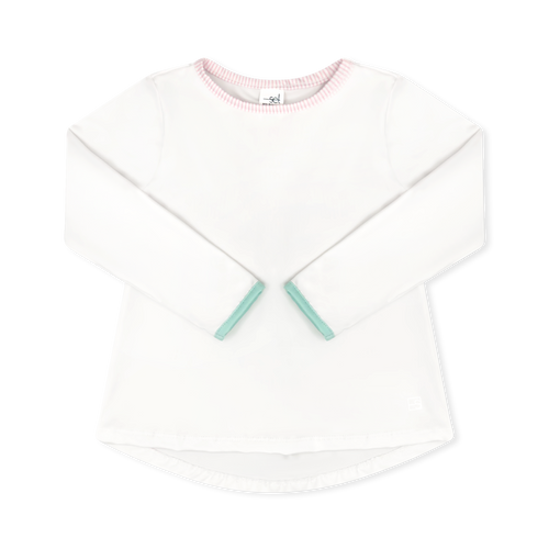 Taylor T Long Sleeve - Pure Coconut, Cotton Candy Ministripe, Cool Mint