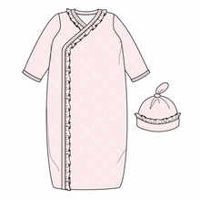 Load image into Gallery viewer, Modal Magnetic Gown &amp; Hat Set - Pin Dot Pink