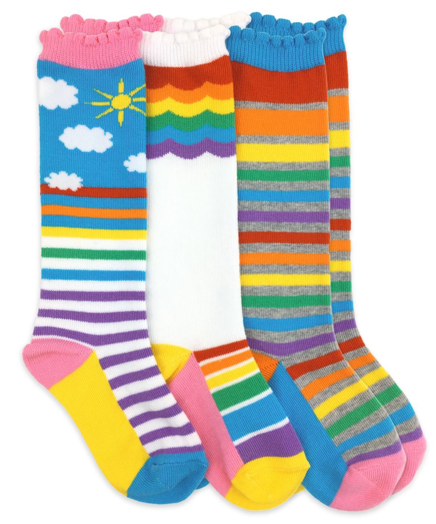 Rainbow Striped Knee Highs