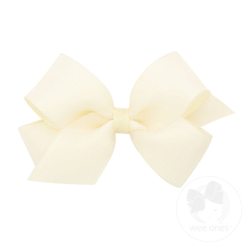 Grosgrain with Organza Hair Bow - Antique White