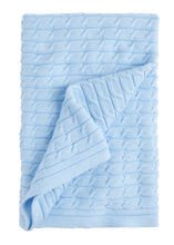 Load image into Gallery viewer, Cable Knit Blanket - Light Blue