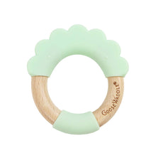 Load image into Gallery viewer, Silicone + Wood Teether: Lion/Mint